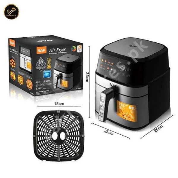 New) RAF LCD Touch Air Fryer - 8.0 Liter Capacity 2