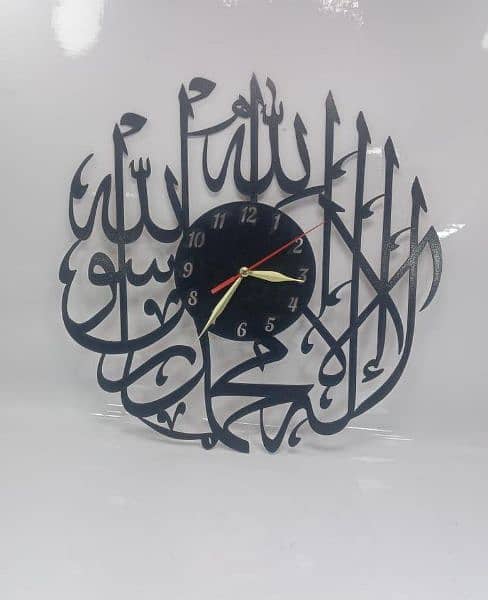 beautiful Islamic calligraphy wooden Wall clock 8