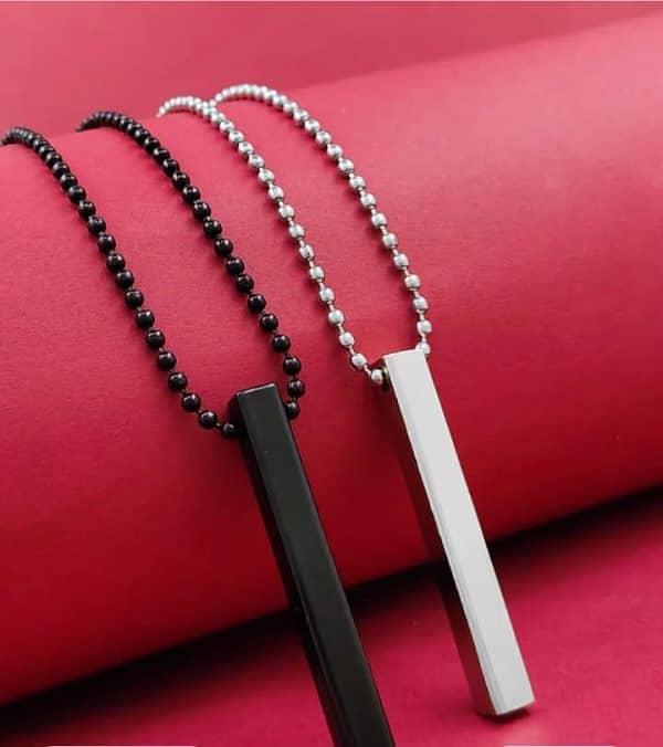 Boys Bar Necklace Pack Of 2 Materials Stainless Steel 0