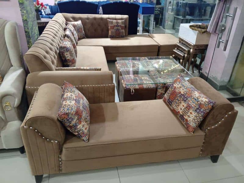 Lshape sofa/7seater/Sofa set/corner sofa set/seven seater/sofa cum bed 2