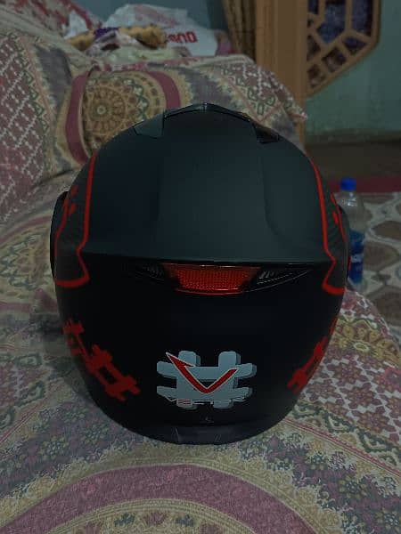 Red and Black Contrast Helmet 7