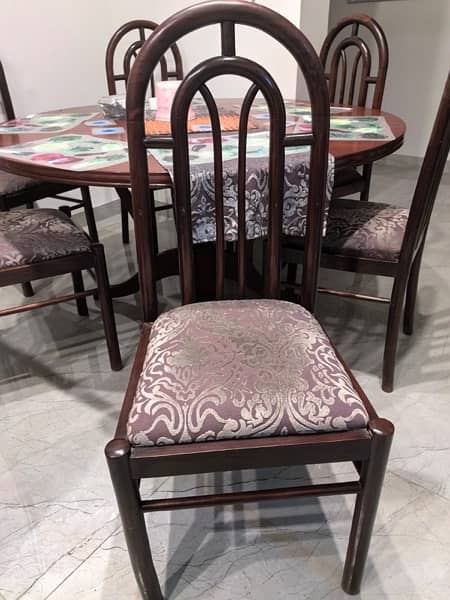 Round dining table with 6 chairs (Sheesham solid wood) 2