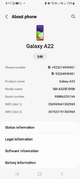 Samsung A22 , 6/128 For Sale 10/10 1