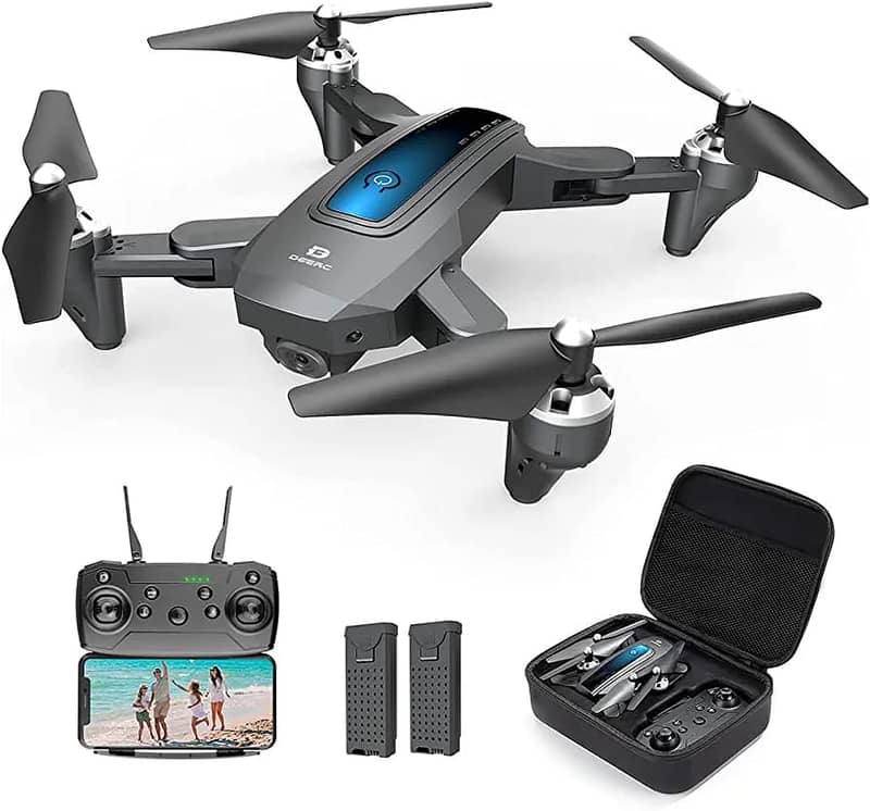 DEERC Drone with Camera 2K HD FPV Live Video 2 Batteries and Carrying 0