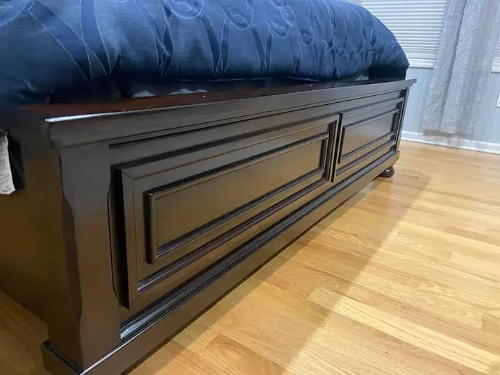 Solid wood sheeshm double bed set 5