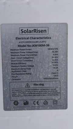 Solar panel 180 watt