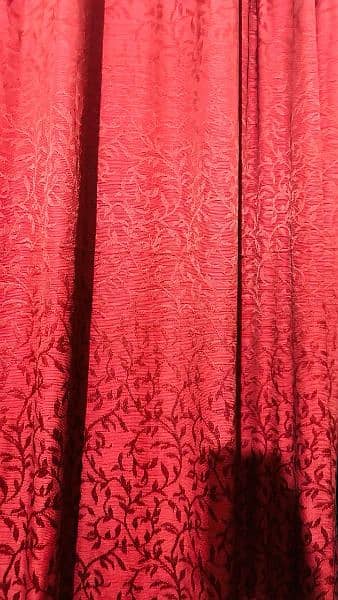 Red embossed embroidered Curtains 1
