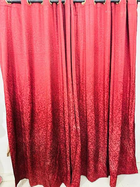 Red embossed embroidered Curtains 3