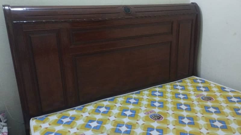 New king size wooden bed with Mattress 2