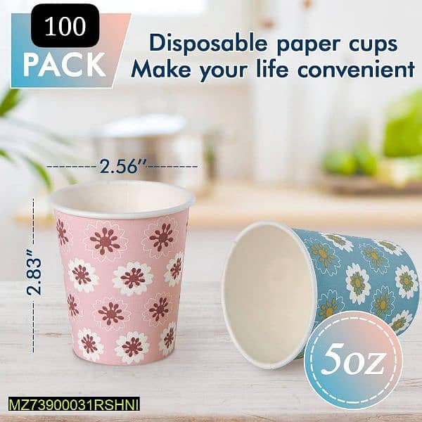 Disposable paper cup set Pack of 100 pcs 0