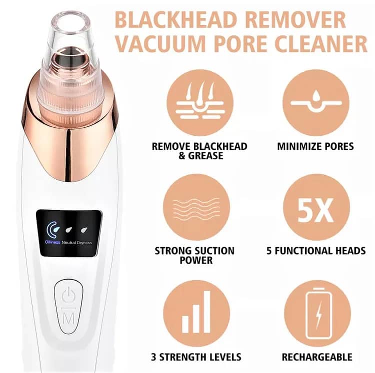 5 in 1 Blackhead Remover Pore Vacuum Electric Facial Cleaner Acne 3