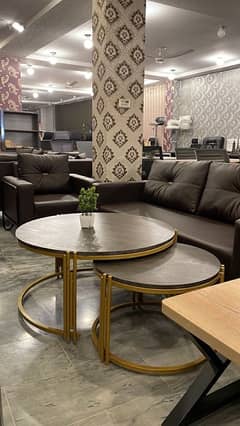 imported center/coffee table marble and brass