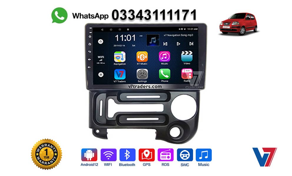 V7 Hyundai Santro Android LCD LED Car Touch Panel GPS Navigation Car 0