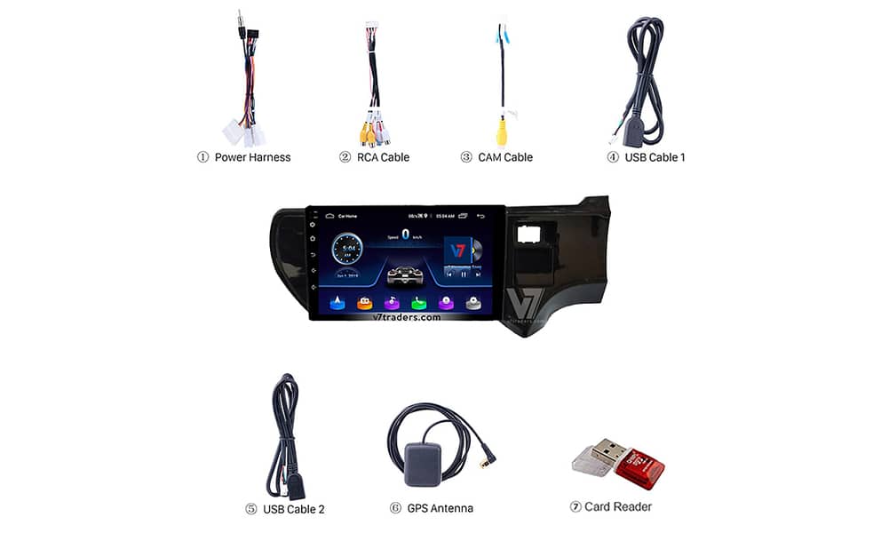 V7 Toyota Aqua Car Android LCD LED Player GPS Navigation panel DVD CD 3