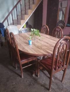 Dining table with 6 piece of chairs