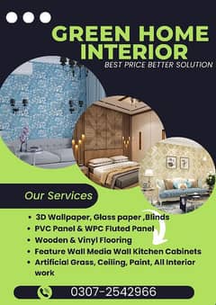 3D Wallpaper,Wooden&VinylFloor,Blind,Ceiling,WPC&PVC Panel,kitchenWork