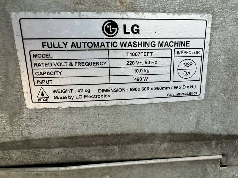 LG Fully Automatic Washing Machine Model no T1007TEFT Repaired 4