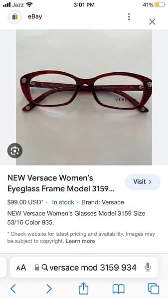 Versace Woman EyeFrame Glasses model 3159 Color 934 7