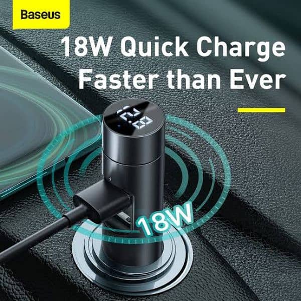 Baseus Bluetooth FM transmitter with USB Charger BS-01 New without box 6