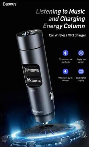 Baseus Bluetooth FM transmitter with USB Charger BS-01 New without box 11