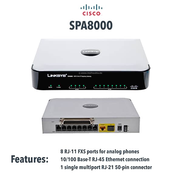 Cisco SPA8000 8-port IP Telephony Gateway | FXO | FXS 0