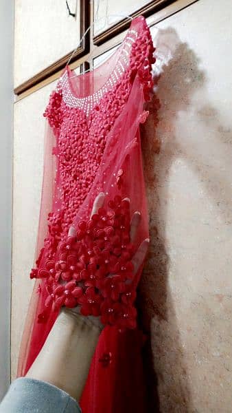 brite red long length frock 2