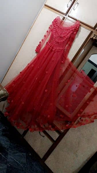 brite red long length frock 6