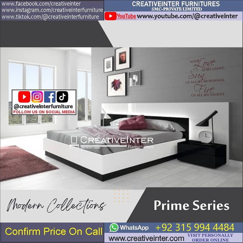 Double Bed Set Full King Size Dressing Almari Single Home Furniture 12