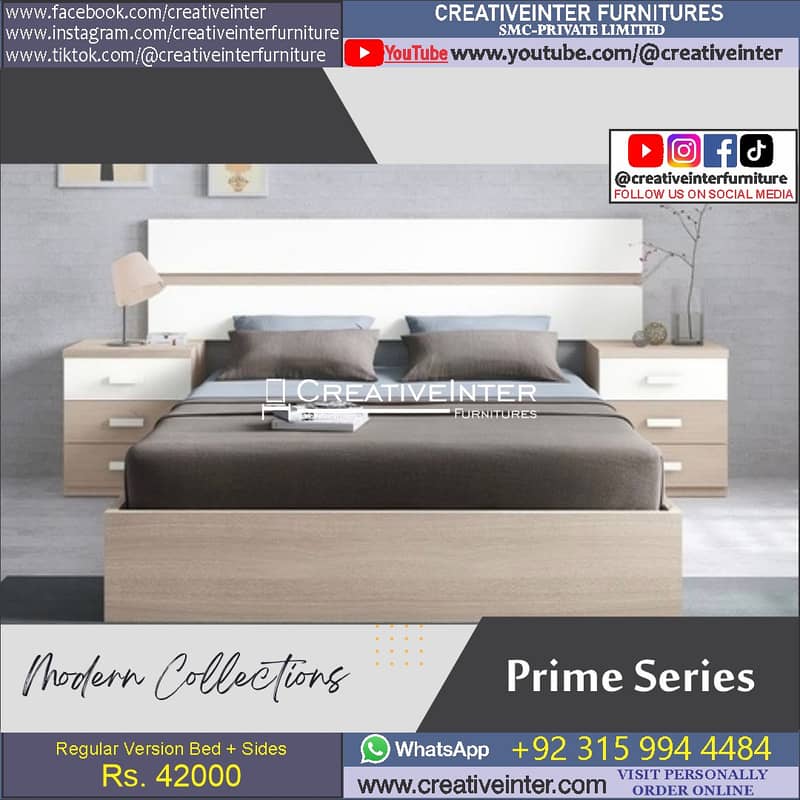 Double Bed Set Full King Size Dressing Almari Single Home Furniture 19