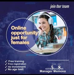 online job/ home base job/ Female  job/ part time job