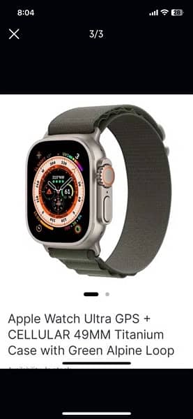 Apple Watch Ultra 49mm 100% Titanium Case with Green Alpine Loop 4