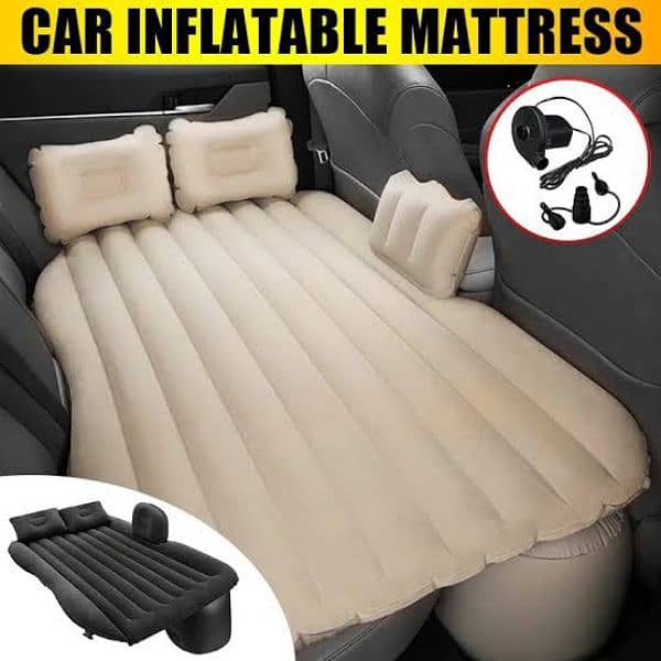 Car Bed Cream Inflatable Air Mattress with Pump 03276622003 0