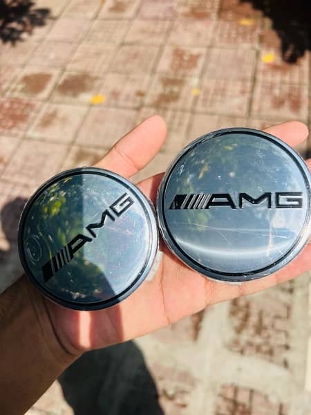 Mercedes AMG Wheel Cups 75MM 2 piece Only 0