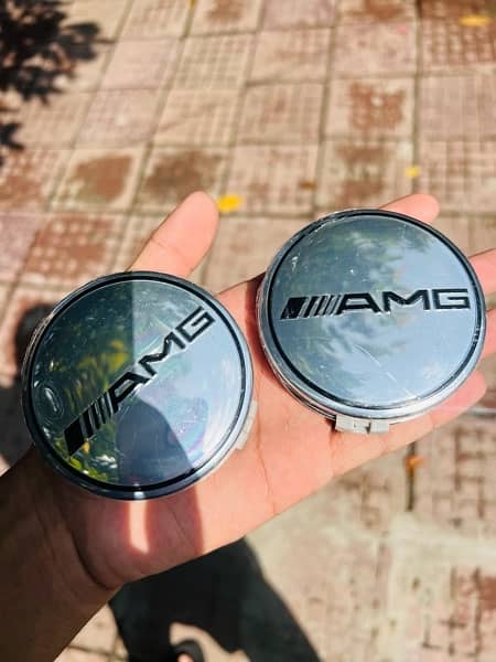 Mercedes AMG Wheel Cups 75MM 2 piece Only 4