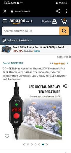 fish aquarium heater rod with digital display