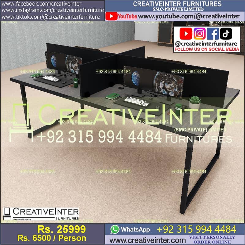 Office Workstation computer table  work desk rack furniture home chair 8
