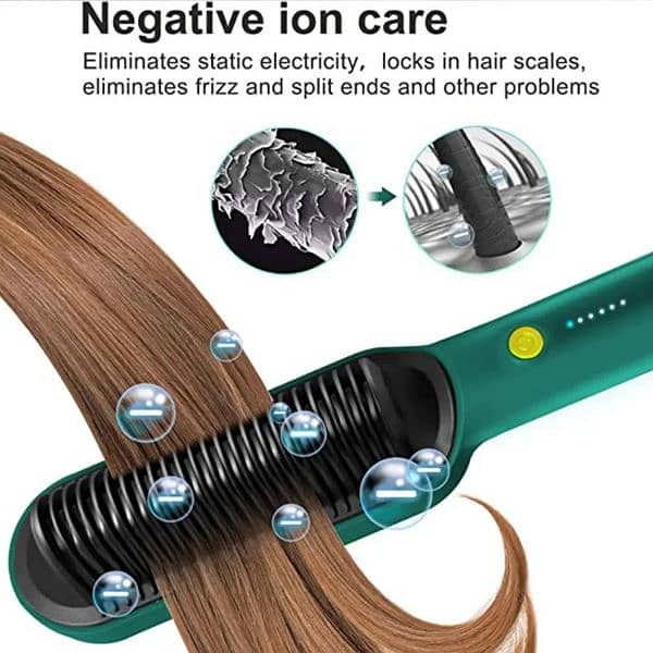 Hair Straightener Brush Curling Comb 2 In 1 Hair Hot Comb 2