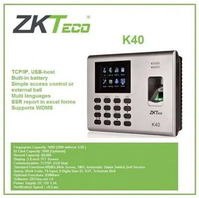 Zkteco Attendence machine k40 k50 f22 uface800 mb360 mb460 zkt uf100 3