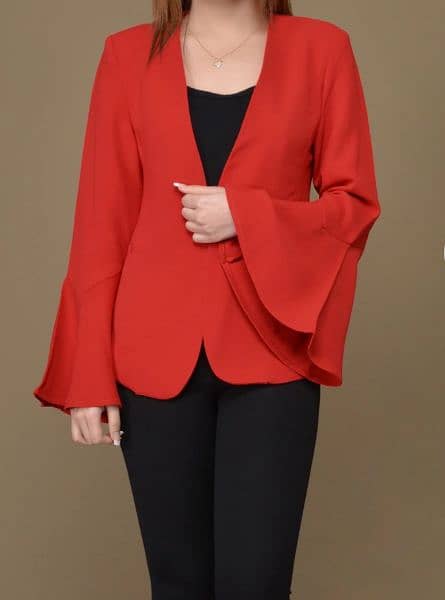 Limelight Flared Sleeved Coat-Red 0