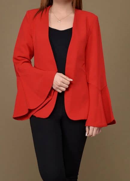 Limelight Flared Sleeved Coat-Red 1