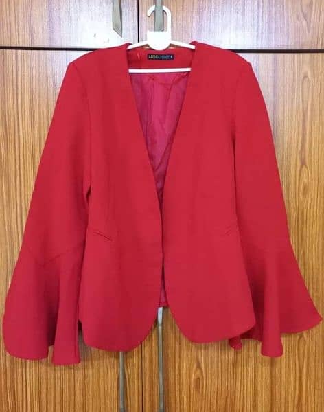 Limelight Flared Sleeved Coat-Red 2