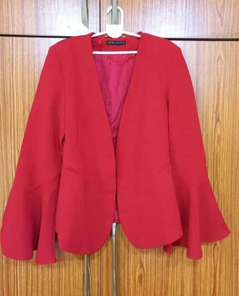 Limelight Flared Sleeved Coat-Red 4