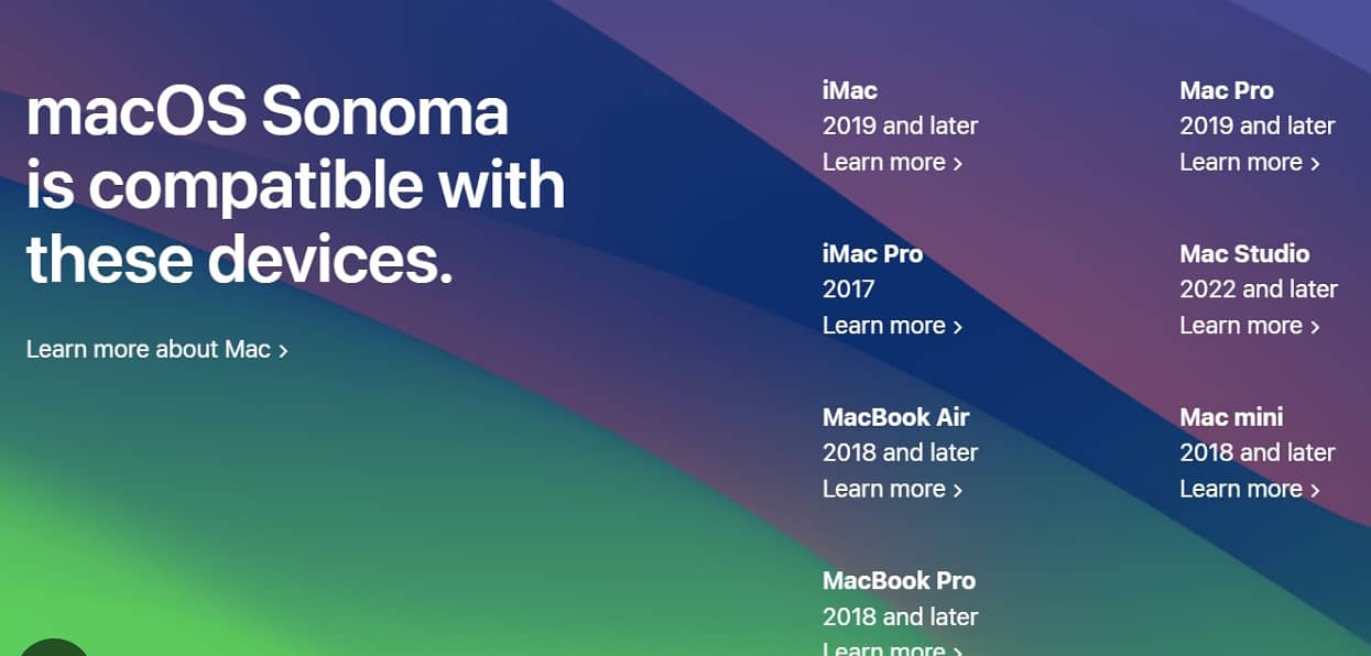 MacOS Sonoma is competible for these devices ? How to upgrade the macb 19