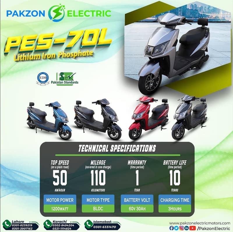 Pakzon Electric Scooty PES-70 Lithium Iron Phosphate Battery 0