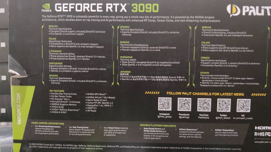 Rtx 3090 GTX Graphics Card GPU Palit 1