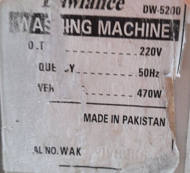 Dawlance DW5200 Washing Machine & Spinner 2