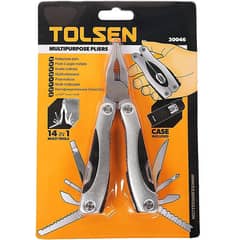 Tolsen 14 in 1 Foldable Multipurpose Pliers w/ Case (102x46x23mm)