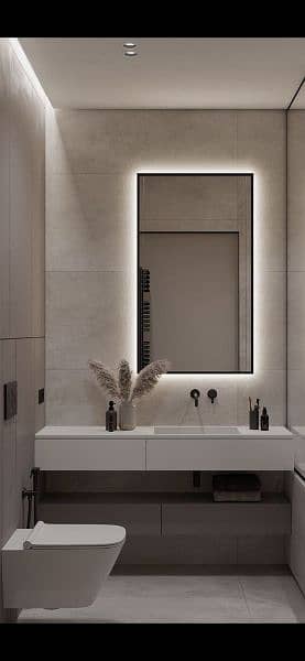 Vanity/Basin/Commode/LED/Shower set/Bathroom accessories/Porta 2