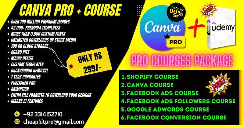 Canva Pro LifetmeFree Bundle Course graphic design software logo maker 0