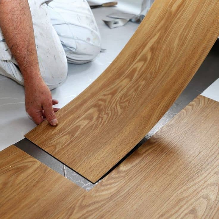 Wooden Vinyl Flooring Pvc Tiles Planks Vinyl Sheet Mate Finish look 5